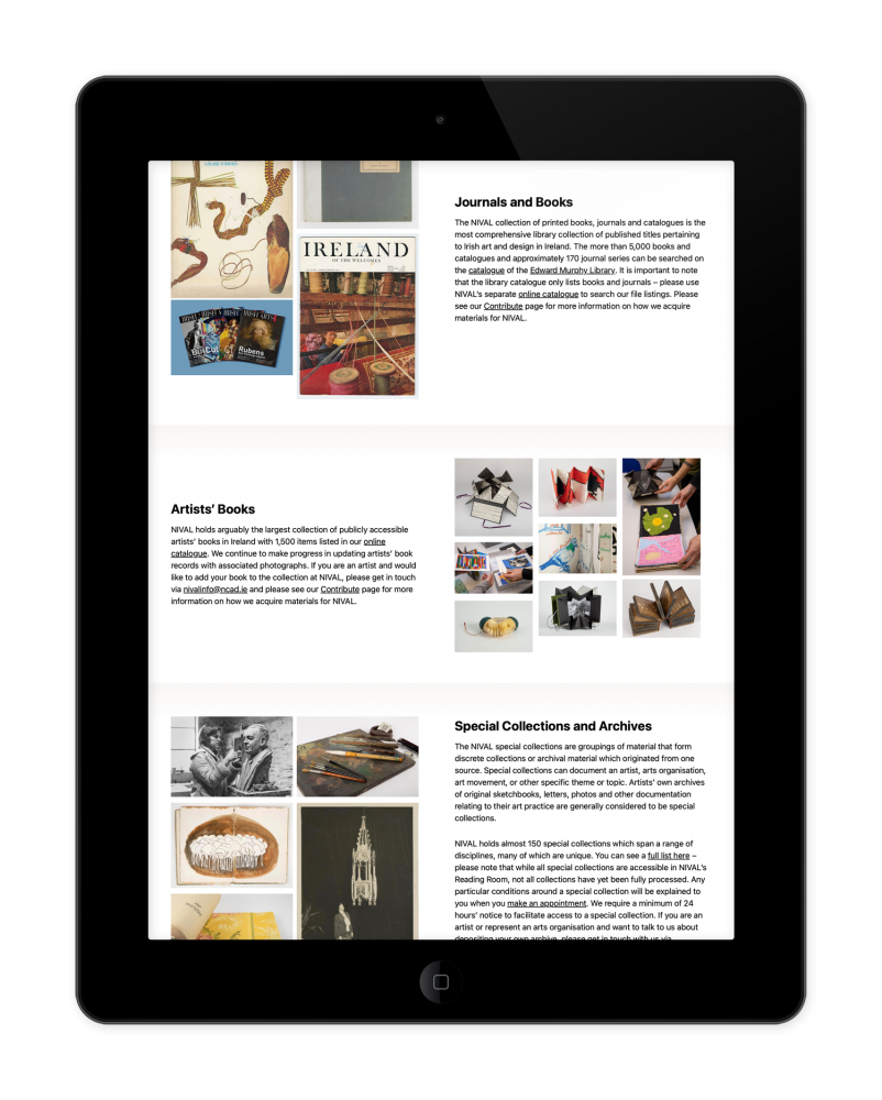 National Irish Visual Arts Archive (NIVAL) website